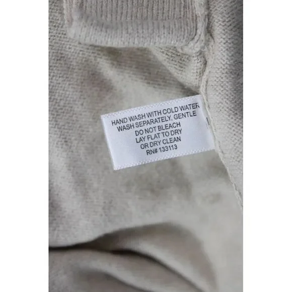 Lisa Todd Unisex Beige Pullover Sweater Long Sleeve Cotton Cashmere Size L - Picture 5 of 6